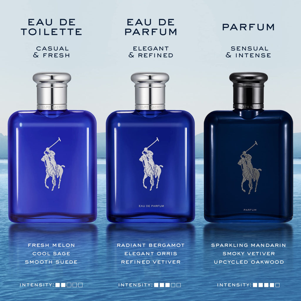RALPH LAUREN FRAGRANCES - Polo Blue - Eau de Toilette - Men's Cologne - Aquatic & Fresh - With Citrus, Sage, and Suede - Medium Intensity