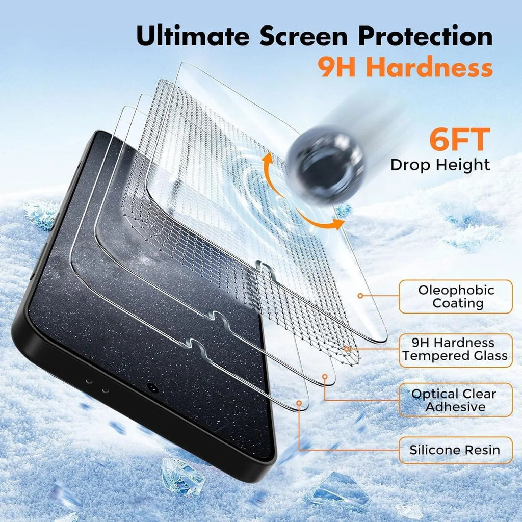 Entronix Clear Screen Protector Compatible with Galaxy A15 - 2-Piece Combo