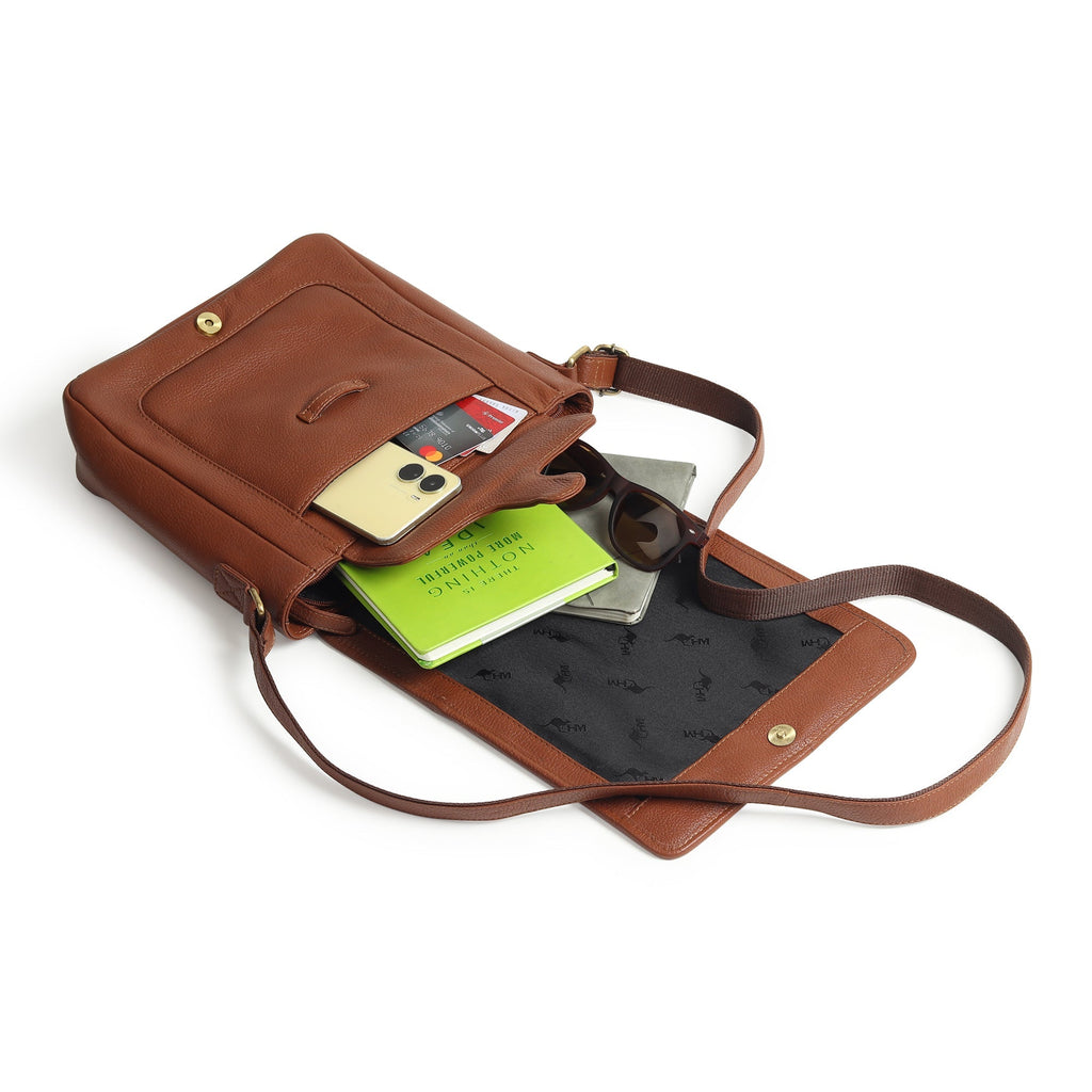 Leather Crossbody Bag for Travel Work