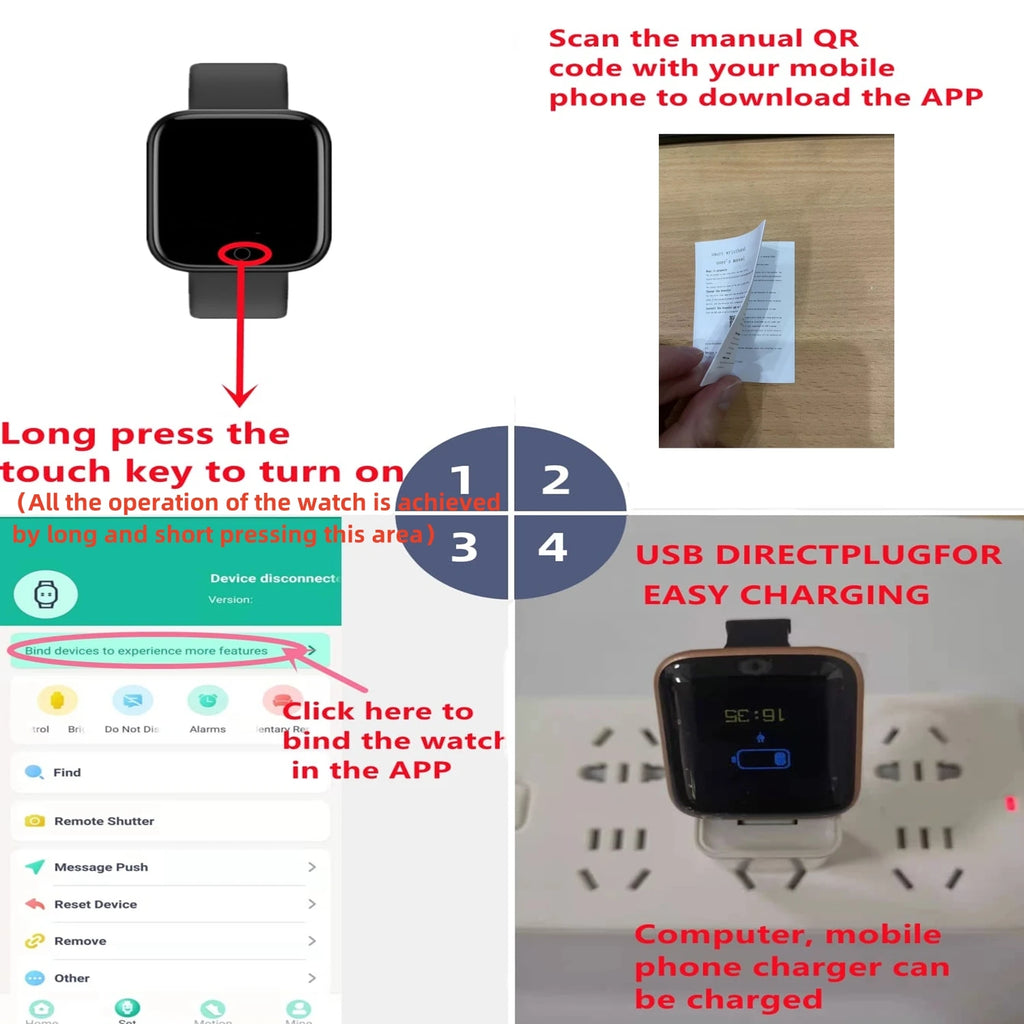 Bluetooth Smartwatch with Silicone Band