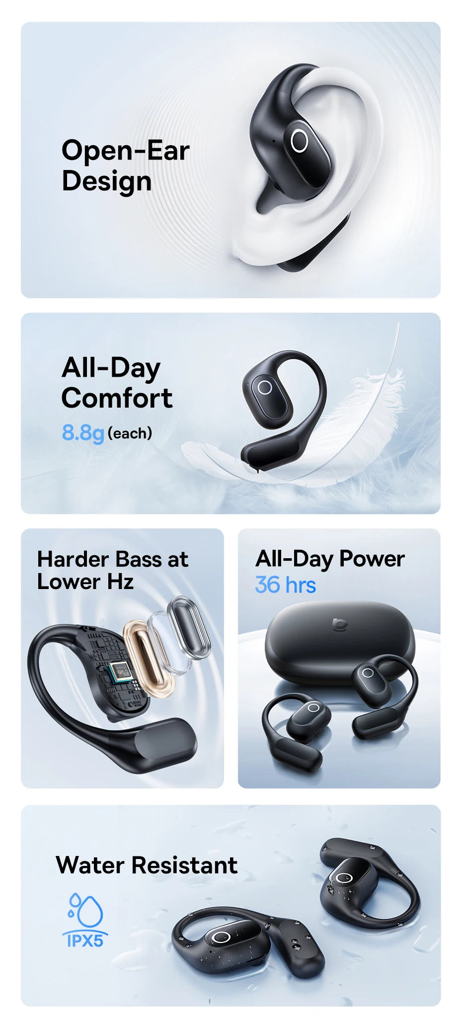 Baseus Eli 2i Fit and BF1 Lite Open-Ear Earbuds