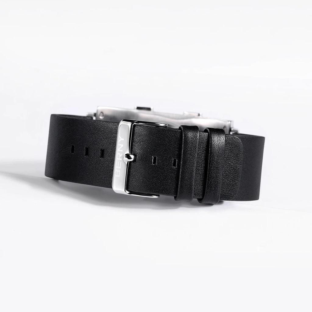 E002 E-Paper Digital Watch with Leather Strap