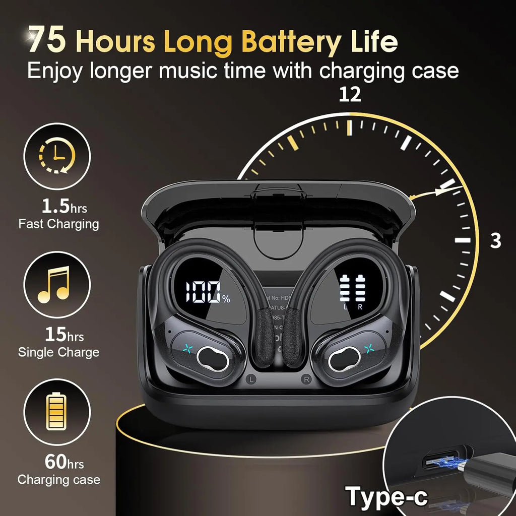 GDLYL Wireless Sports Earbuds with Ear Hooks