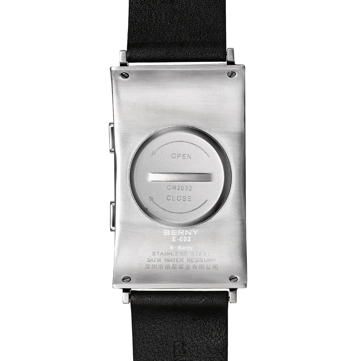 E002 E-Paper Digital Watch with Leather Strap