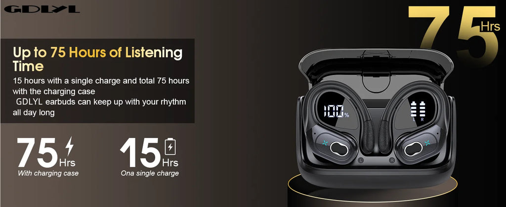 GDLYL Wireless Sports Earbuds with Ear Hooks