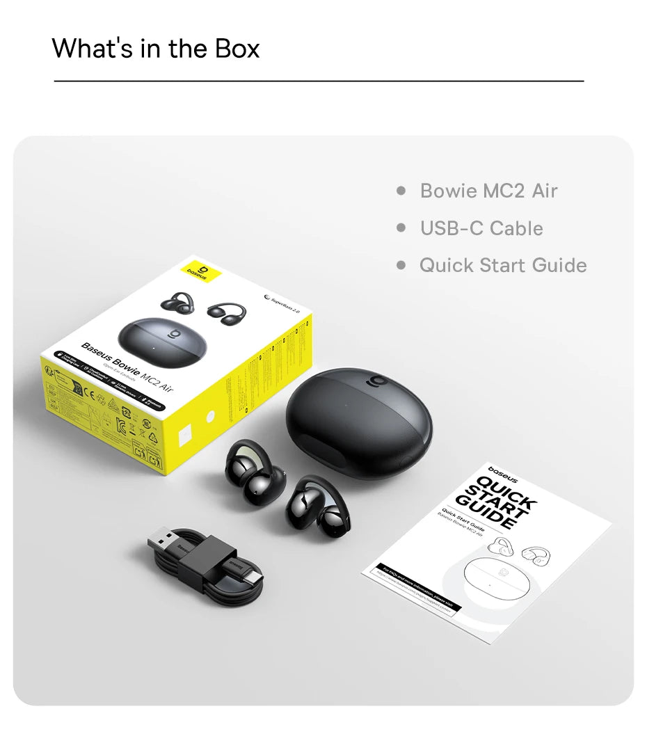 Baseus Bowie MC2 Air Open-Ear Clip Earbuds