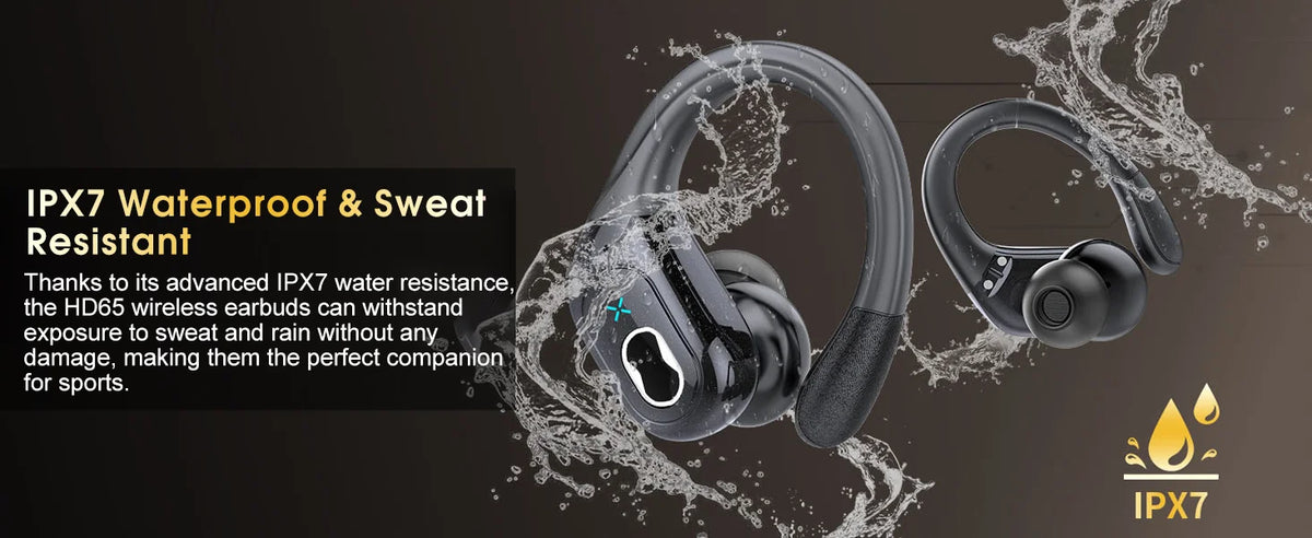GDLYL Wireless Sports Earbuds with Ear Hooks